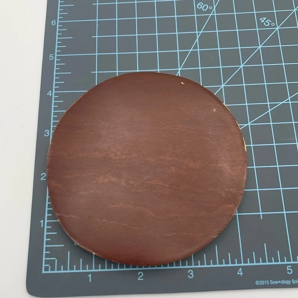 Brown Aventurine Coasters w/ Gold Edge - Set of 2